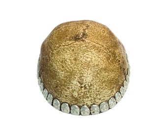 Tibetan Kapala Skull Cup | Handmade Resin Ritual Offering Bowl with Metal Skull Rim | Vajrayana Tantric Buddhist Altar Kapala Nepal