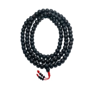 Hand Made, Black Bodhi Seed Mala, Tibetan Buddhist Prayer Mala, Phoenix-Eye Bodhi Seed, Natural Bodhi, Nepali Bodhi Seed Mala, 12MM 108Beads