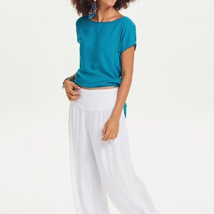 Ethnic Patterned Waist Elastic Shabby Baggy Trousers
