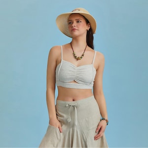 Print Cut Out Front Detail Bralette Top | Boho Style | Women Tops |