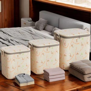 Large Foldable Clothes Storage Bag – Non-Woven Fabric Organizer for Quilts, Dustproof & Moisture-Proof Packing Box with Zipper