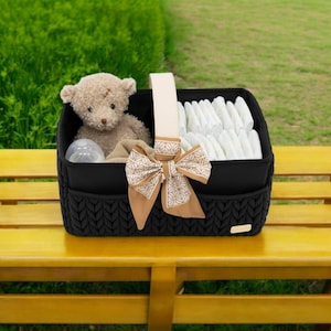 Quilted Diaper Caddy Organizer: Portable Baby Essentials Tote