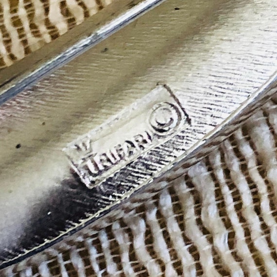 Crown Trifari Brushed Silver Brooch - image 2