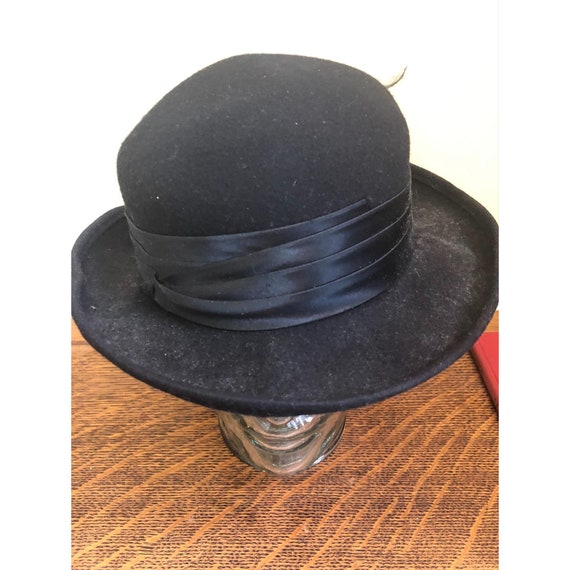 Doeskin Hat Black Wool Felt Hat Vintage 