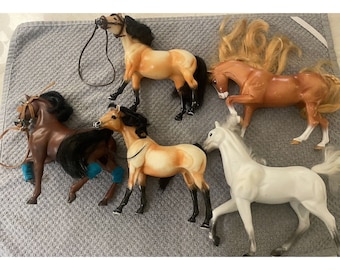 Lot Of 5  Breyer, Marchon,  and Other Brands Toy Horses  from the 80's/ 90's