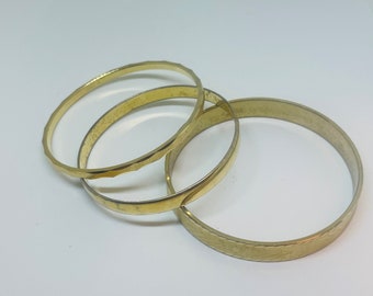 Lot of Three Goldtone Vintage Bangle Bracelets