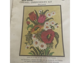 Vtg. 70's Family Circle Crewel Embroidery Kit Brilliance #5054, Unopened, 11x14