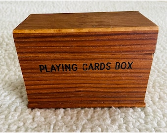 Vintage Wood Playing Card Box