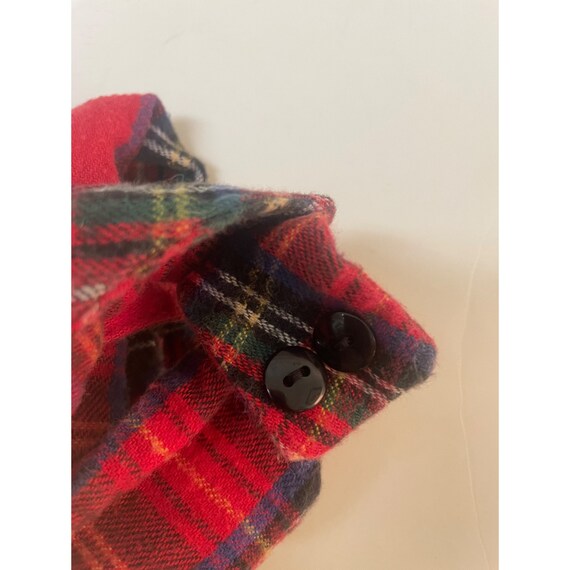 Vintage Red Plaid Flannel Overalls 6 Months - image 2