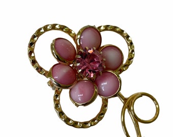 Pink Stone Flower Brooch