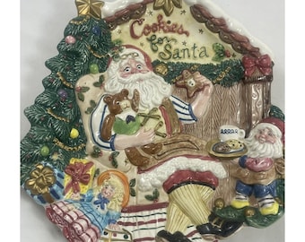 Fitz and Floyd Cookies for Santa Christmas Collectible Plate Estate Find