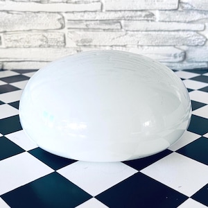 Pantalla de vidrio blanco / pantalla de repuesto de vidrio opaco / globo plano para lámpara vintage / decoración vintage para el hogar / pantalla de mediados de siglo