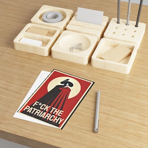 F*CK LE PATRIARCAT Cartes Postales | postale de protestation féministe dystopique | Art de la résistance de la servante | Impression d'activisme politique