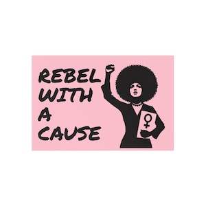 REBEL WITH A CAUSE Feministische Postkarte | Frauenrechtlerin Kunst | Black Power Demo Karte | Soziale Gerechtigkeit Briefpapier