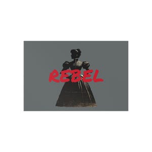 Postal feminista REBELDE / Tarjeta artística de mujer victoriana / Papelería Rebelde atemporal / Postal de historia de la mujer / Regalo feminista vintage