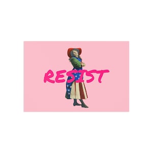 Cartão postal RESIST | Cartão postal feminista | Arte sufragista | Mulher vitoriana | Presente feminista vintage | Direitos das mulheres