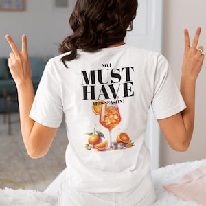 Stylish Girly T-Shirt with Aperol Drink Backprint - Perfect Summer Outfit, Unisex, Backprint