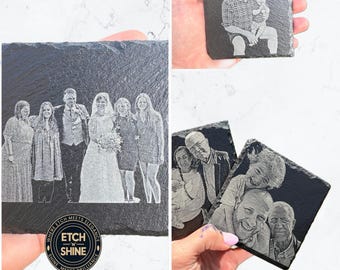 Personalised Slate Coaster – Custom Engraved Gift, Rustic Home Decor