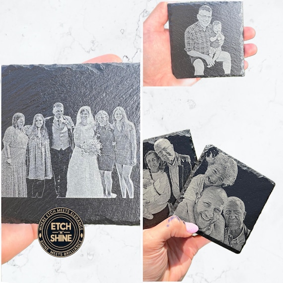 Personalised Slate Coaster – Custom Engraved Gift, Rustic Home Decor