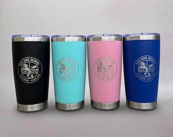 Taza de viaje personalizada con pajita / Vaso térmico de acero inoxidable de 590 ml / Regalo de amigo invisible y Navidad