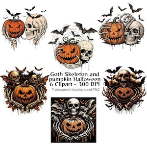 Skeleton Hands and Pumpkin Spooky Graphics Png files.