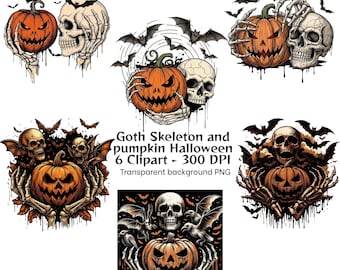 Skeleton Hands and Pumpkin Spooky Graphics Png files.