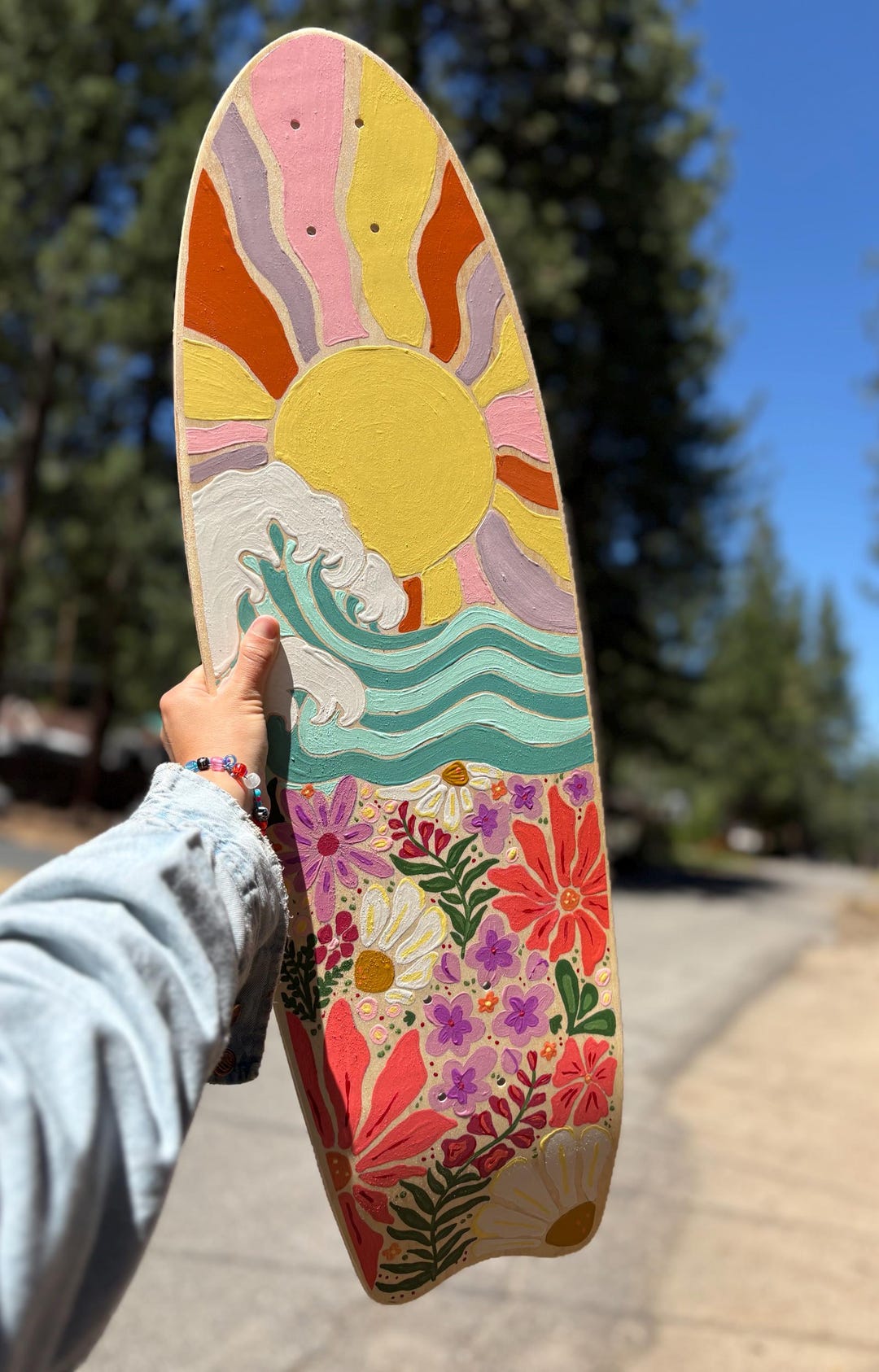 Hand painted skate deck
