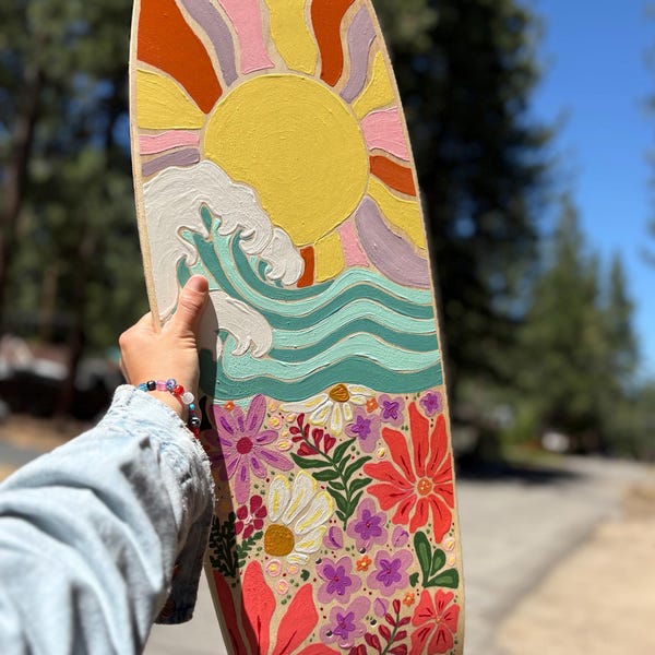Tabla de skate pintada a mano