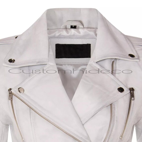 Bikerjacke WeiÃƒÂŸe Lederjacke Kaufen Damen Weiße Leder