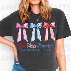 God Bless America PNG, 4th of July Png, Coquette 4th Of July Png, America Png, Patriotic Png, American Flag Png, Sublimation Design
