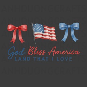 God Bless America Png, Coquette Fourth of July PNG, American Flag Png, Retro America png, Patriotic png, Memorial Day Png, Digital Download