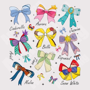 All Princess Magical Bow Png, Baby Girlies Png, Princess Coquette Pastel Bows Png, Princess Squad, Princess Clipart, Family Trip Png