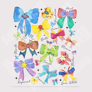 Princess Magical Bow Png, Baby Girlies Png, Princess Coquette Pastel Bows Png, Girls Trip, Princess Squad, Princess Clipart Png, Png File