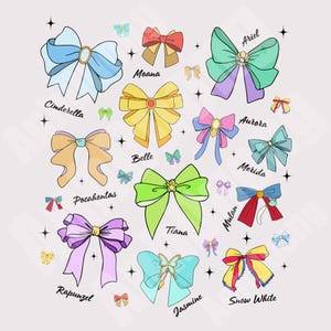 All Princess Magical Bow Png, Baby Girlies Png, Princess Coquette Pastel Bows Png, Girls Trip, Princess Squad, Princess Png, Png File