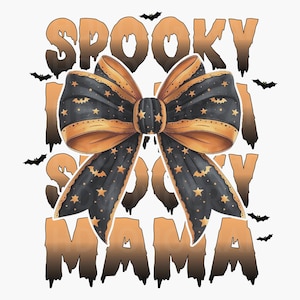 Spooky Mama Png, Coquette Halloween Png, Spooky Season Png, Retro Halloween Png, Fall Png, Halloween Shirt Sublimation Designs Png, Png File