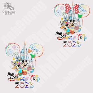 Bundle Family Trip 2025 Png, Mouse And Friends Png, Magical Kingdom, Family Vacation Png, Family Trip Matching Shirt, Sublimation Design