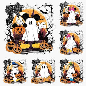 Mouse and Friends Halloween Png Bundle, Mouse Ghost PNG, Mouse Spooky Season 2025 Png, Pumpkin Png, Mouse Scary Shirt PNG Design, Png File