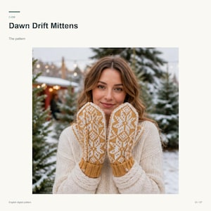 Breipatroon voor wanten, Scandinavisch patroon, Dawn Drift, Engelstalig PDF