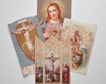 reproductions prayer antique french card jesus mary paris sacred france heart