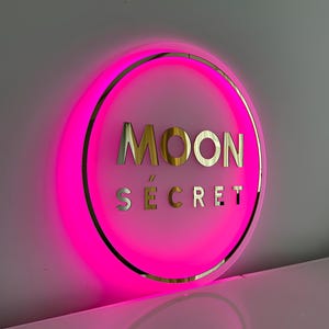 Modernes rundes Acryl Business Logo-Schild, personalisiertes Wand-Namensschild für Schönheitssalon Spa, Klinik, Büro oder Boutique-Innendekoration