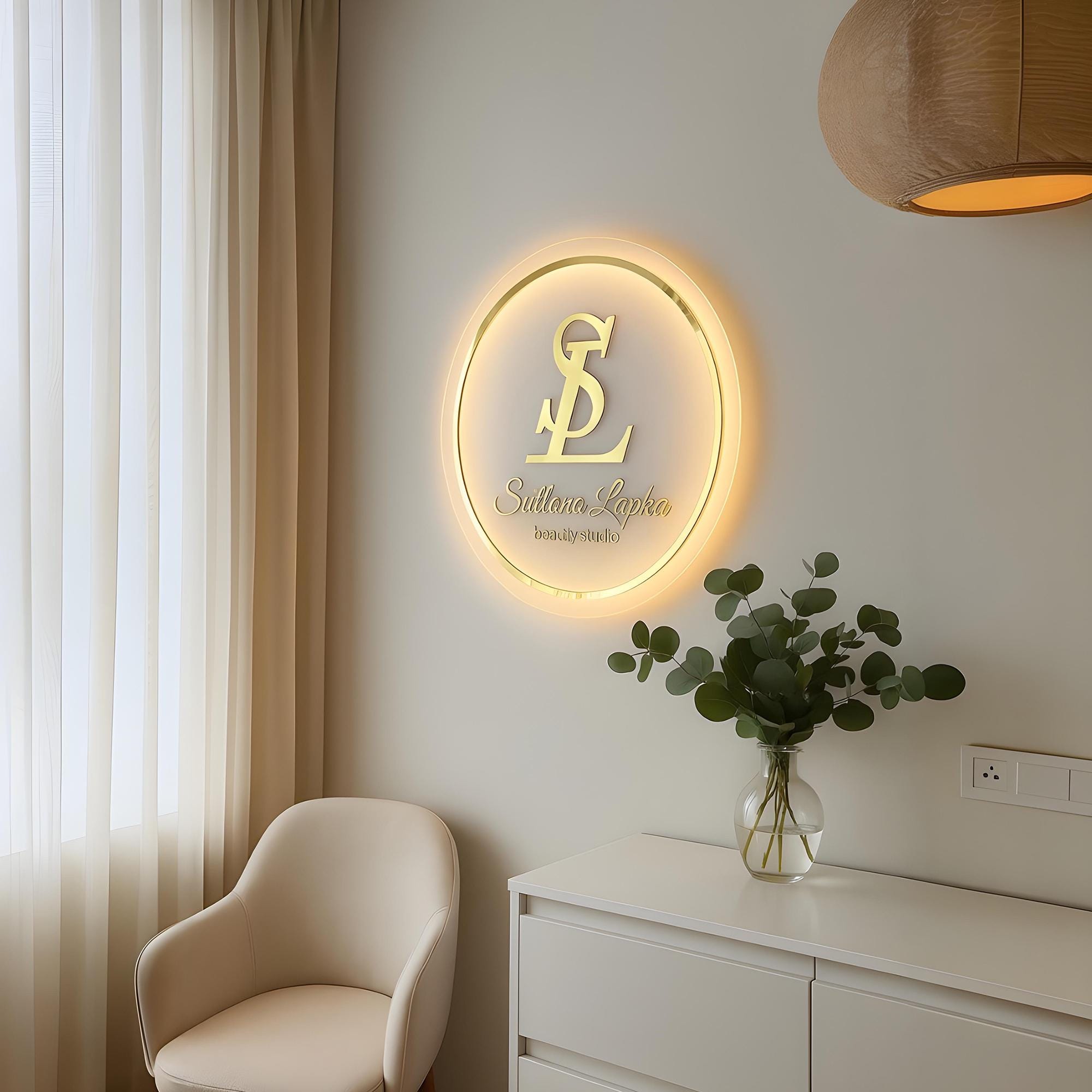 Custom Round Business Logo Sign for Wall, Neon Custom Logo, Acrylic Business sign, Custom Shop Signage, Neon Signs For Office Decor