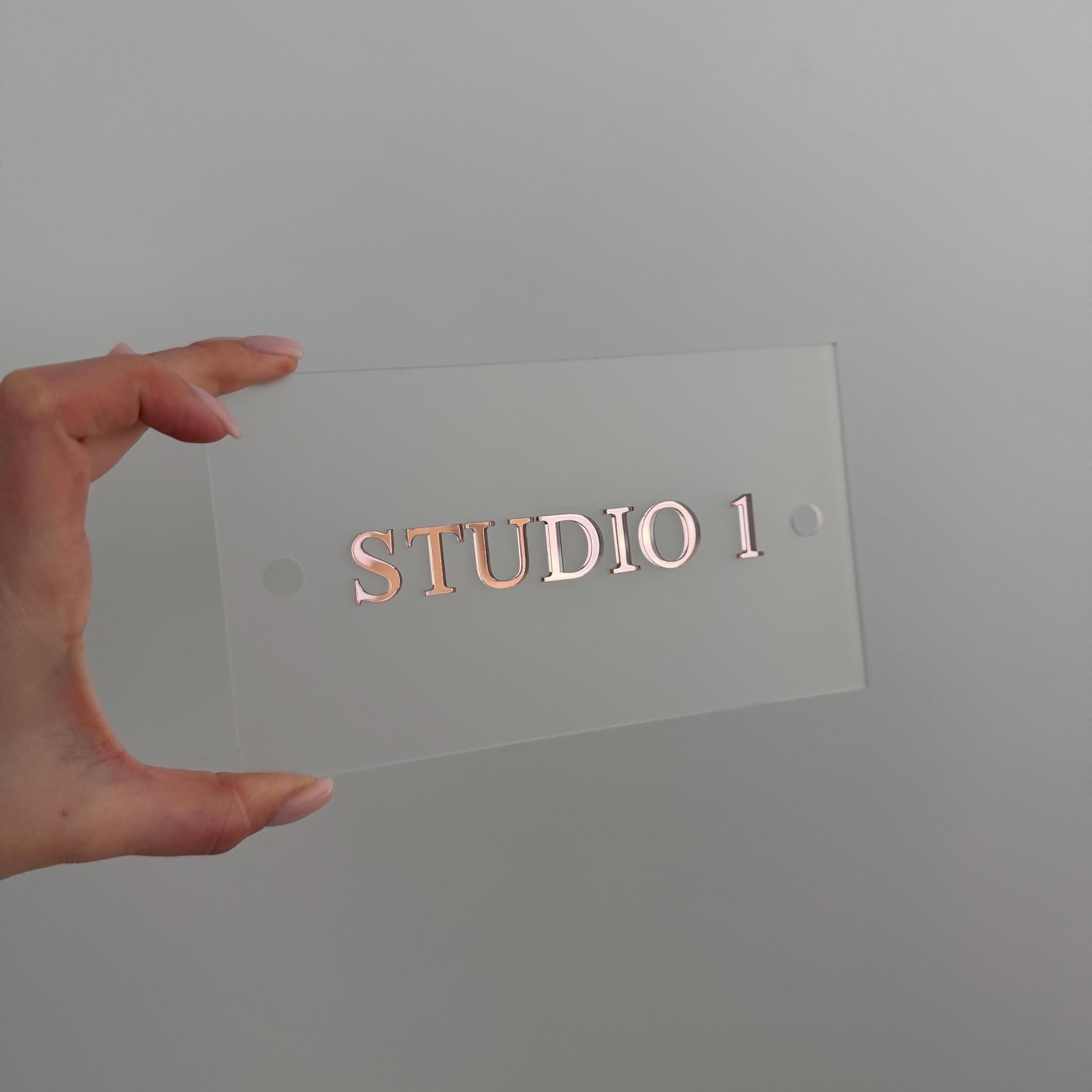 Acrylic Door Sign for Office Entrance or Salon Restroom, Modern ...