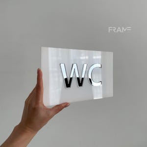 Branding Acrylic Door Sign, Custom Restroom and Room Signs, Clear Business Wall Signs for Hotel, Spa, Office, Salon or Studio Navigation