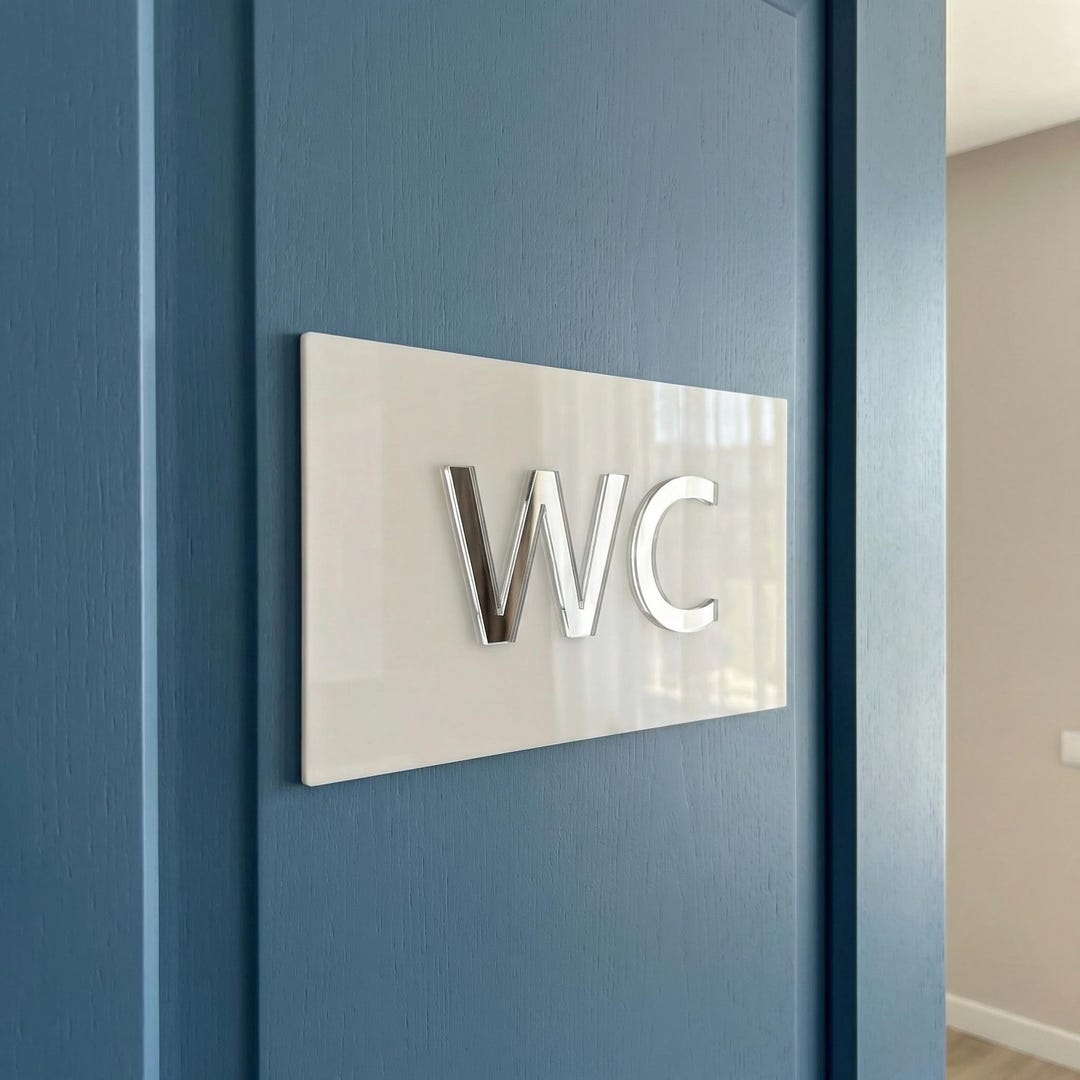 Wc Sign Classy WC Restroom Acrylic Door Sign, Custom Bathroom Sign for Office, Hotel ...