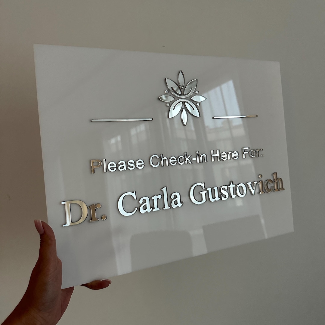 Custom Acrylic Door Sign With Logo, Business Name Sign for Office or ...