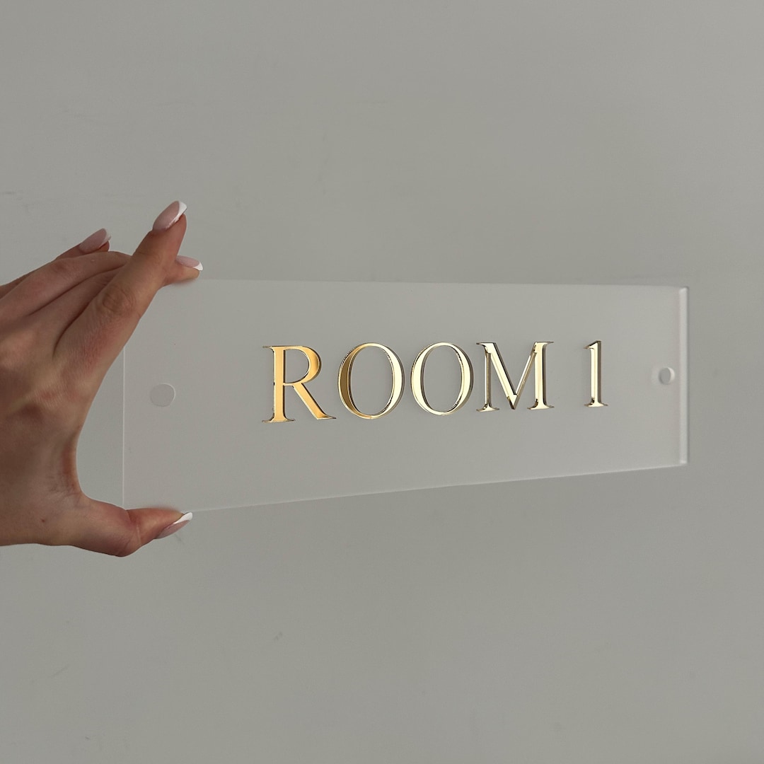 Acrylic Door Sign for Office Entrance or Salon Restroom, Modern ...
