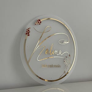 Custom Acrylic Beauty Salon Sign, Personalized Boutique Logo Sign for Nail Studio or Lash Room, Elegant Business Entrance Wall Decor