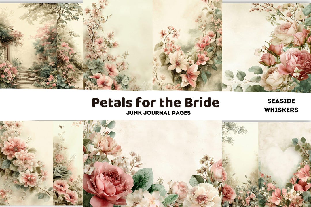 Petals for the Bride Junk Journal Pages | Wedding Floral Printable ...