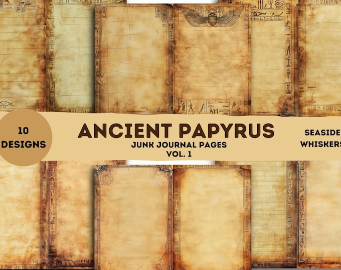 Ancient Papyrus Vol.1 Junk Journal Pages – Vintage Egyptian Paper, Aged ...