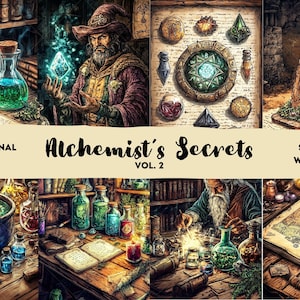 Alchemist’s Secrets Vol.2  - Printable Junk Journal Cards Collection, Ephemera Cards, Scrapbooking Printable